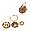 Flat Round Brass Enamel Hoop Earrings FS-WGAAD75-01-5