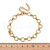 304 Stainless Steel Ring Link Chain Anklets AJEW-A057-02G-5