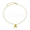 Ion Plating(IP) Initial Letter 304 Stainless Steel Pendant Necklaces NJEW-R265-05G-A-2