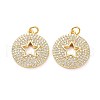Brass Micro Pave Clear Cubic Zirconia Pendants ZIRC-L100-109G-2