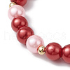 Valentine's Day Glass Pearl Stretch Bracelets for Women BJEW-JB11441-5