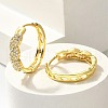 Brass Clear Cubic Zirconia Hoop Earrings EJEW-M047-21G-1