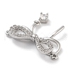 Brass Micro Pave Clear Cubic Zirconia Pendants ZIRC-L104-005P-2