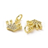 Brass Micro Pave Clear Cubic Zirconia Charms KK-E068-VF072-3