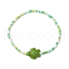 Handmade Glass Seed and Synthetic Turquoise Beaded Stretch Bracelets for Women Men BJEW-JB11301-01-2