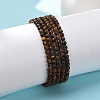 Natural Tiger Eye Round Bead Stretch Bracelets BJEW-L594-B02-2