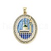 Rack Plating Brass Micro Pave Clear Cubic Zirconia Pendants KK-H474-24B-04G-1
