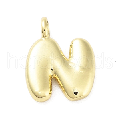 Rack Plating Brass Balloon Letter Pendants KK-C050-01G-N-1