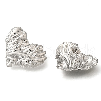 304 Stainless Steel Heart Stud Earrings EJEW-I312-06P-1