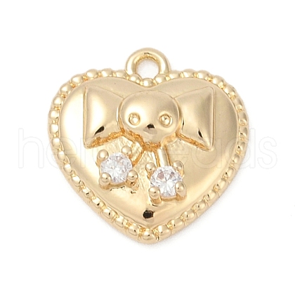 Brass Micro Pave Cubic Zirconia Pendants KK-Z094-01G-02-1
