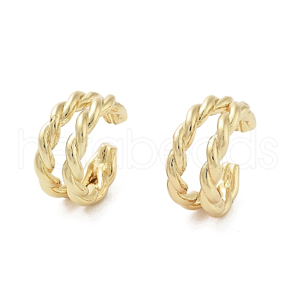 Rack Plating Brass Cuff Ring EJEW-C081-16G-1