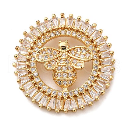 Brass Micro Pave Cubic Zirconia Pendants KK-U076-14G-B-1