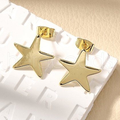 Brass Stud Earrings EJEW-B118-03G-1