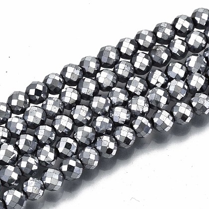 Electroplate Non-magnetic Synthetic Hematite Beads Strands G-T114-60B-P-1