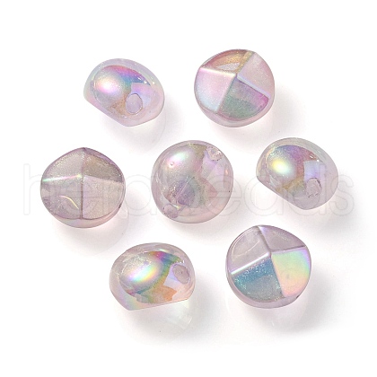 UV Plating Luminous Transparent Acrylic Beads OACR-P010-05C-1