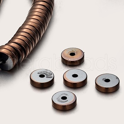 Electroplate Non-magnetic Synthetic Hematite Beads Strands X-G-F300-17C-08-1