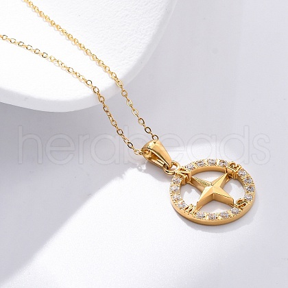 304 Stainless Steel Crystal Rhinestone Helm Pendant Necklaces NJEW-Z057-02B-G-1