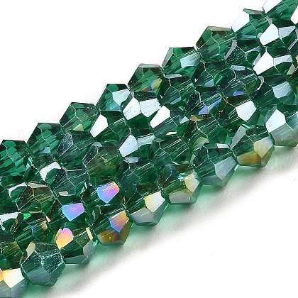Transparent Electroplate Glass Beads Strands EGLA-A039-T2mm-B10-1