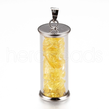 Alloy & Glass Wish Bottle Pendants G-Z017-06-1