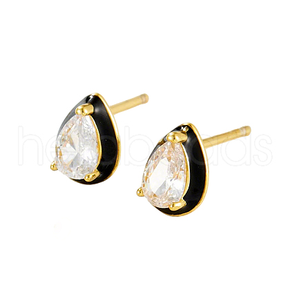 S925 Sterling Silver Teardrop Stud Earrings UU5510-3-1