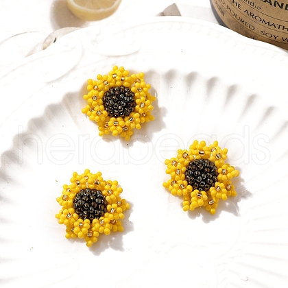 Glass Seed Beads Cabochons PW-WG761E4-01-1