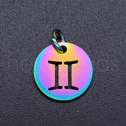 Rainbow Color Ion Plating(IP) 201 Stainless Steel Charms STAS-Q201-JN166-3-1