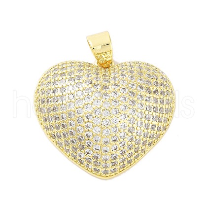 Rack Plating Brass Micro Pave Clear Cubic Zirconia Pendants KK-A208-06G-1