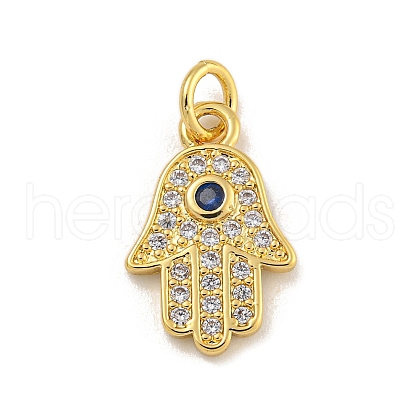 Rack Plating Brass Micro Pave Cubic Zirconia Pendants KK-C074-60G-02-1