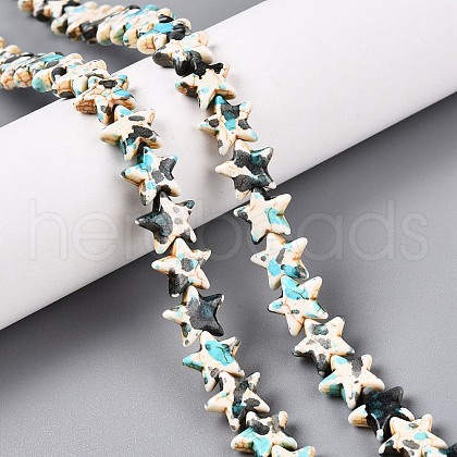 Spray Painted Synthetic Turquoise Beads Strands UNKW-T001-11H-1
