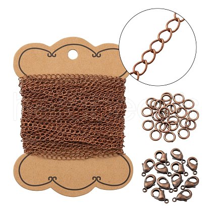 DIY Brass Twisted Chains Necklace Making Kits DIY-LS0002-88R-1