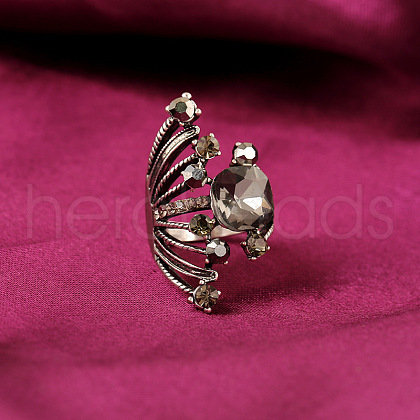 Alloy Rhinestone Finger Rings for Women CP3412-1-1