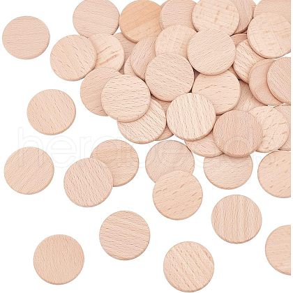 HOBBIESAY 50Pcs Unfinished Natural Beech Wood Cabochons WOOD-HY0001-01-1