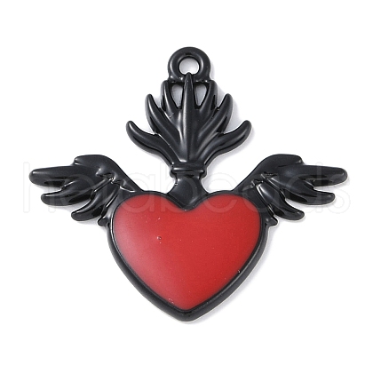 Rack Plating Alloy Enamel Pendants PALLOY-F018-32EB-02-1