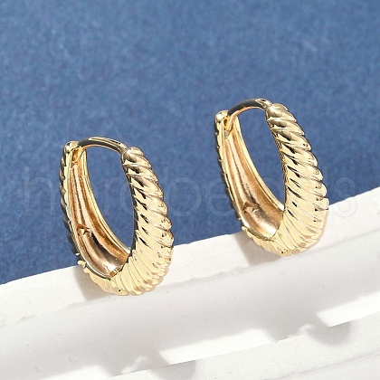 Brass Hoop Earrings EJEW-D320-15G-1
