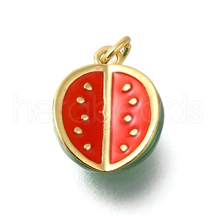 Rack Plating Brass Enamel Pendants KK-M079-14B-G-1
