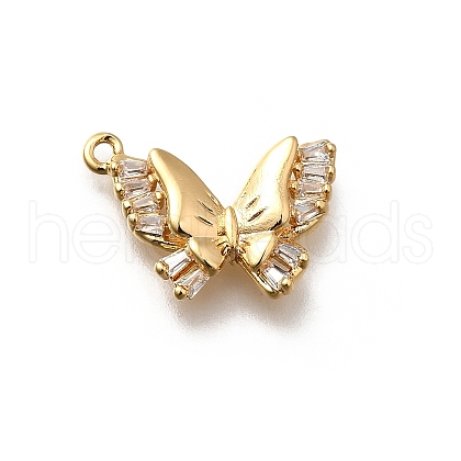 Brass Micro Pave Cubic Zirconia Pendants KK-K378-58G-1