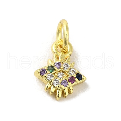 Brass Micro Pave Cubic Zirconia Charms KK-M283-19D-02-1