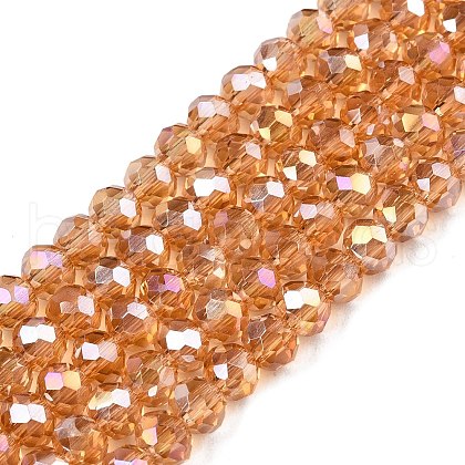 Electroplate Glass Beads Strands EGLA-A044-T4mm-B23-1