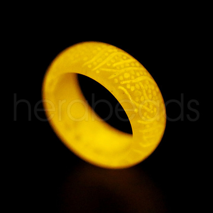 Luminous Glow in the Dark Resin Simple Finger Ring PW-WG21578-25-1