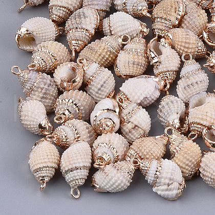 Electroplate Spiral Shell Pendants X-SSHEL-S261-10-1