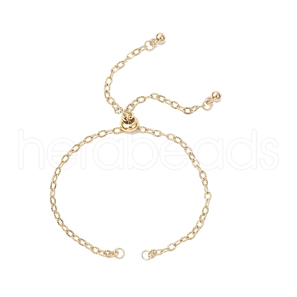 304 Stainless Steel Textured Cable Chain Slider Bracelet Making AJEW-JB01343-02-1