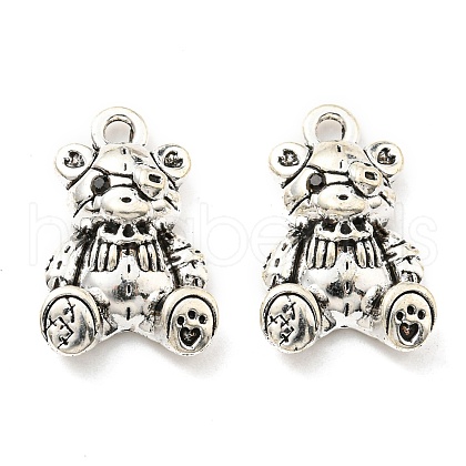 Rack Plating Alloy with Glass Pendants PALLOY-K010-44AS-1