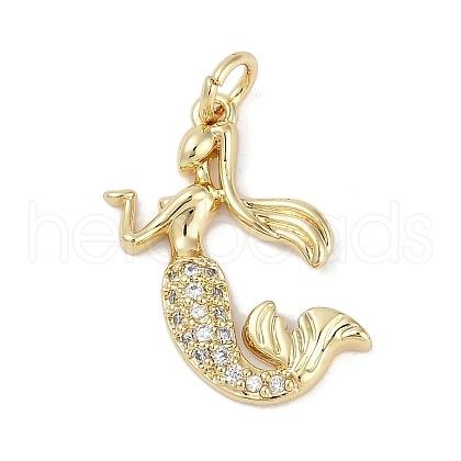 Rack Plating Brass Micro Pave Cubic Zirconia Pendants KK-H509-17G-1