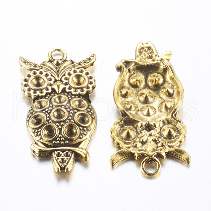 Tibetan Style Pendant Rhinestone Settings X-TIBEP-A113331-AG-FF-1