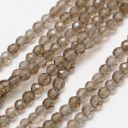 Natural Smoky Quartz Beads Strands G-A129-3mm-F02-1