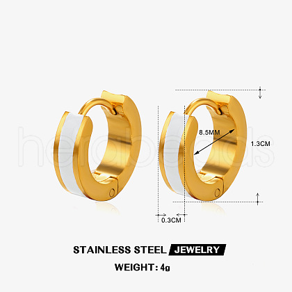 304 Stainless Steel Enamel Hoop Earrings FS-WG74D91-02-1