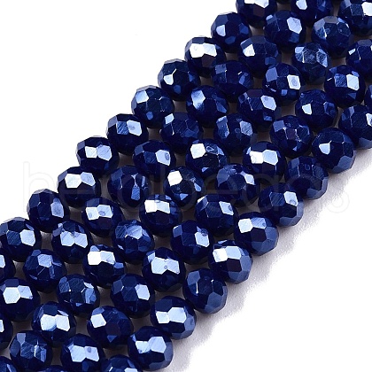 Electroplate Glass Beads Strands EGLA-A044-P4mm-A07-1
