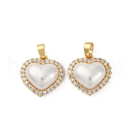 Brass Micro Pave Cubic Zirconia Pendants KK-P308-15G-1