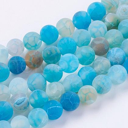 Natural Weathered Agate Beads Strands G-G589-8mm-14-1