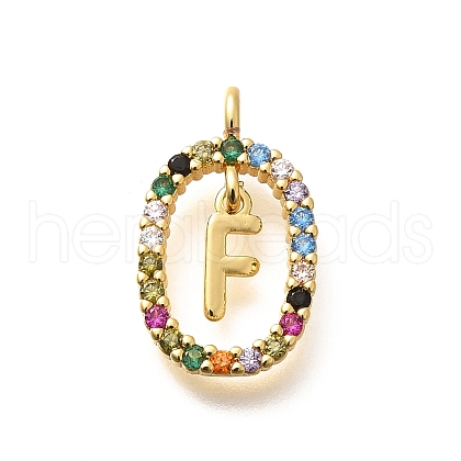 Brass Micro Pave Cubic Zirconia Pendants ZIRC-P123-01G-F02-1
